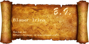Blaser Irina névjegykártya